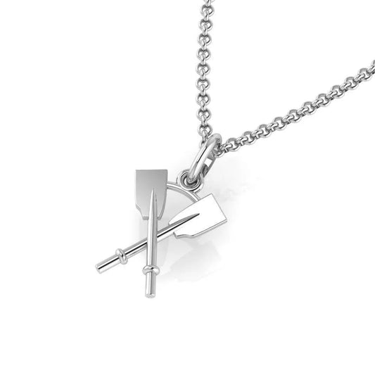 Crossed Oars Pendant Pendant Strokeside Designs 925 silver Pendant Only Plain