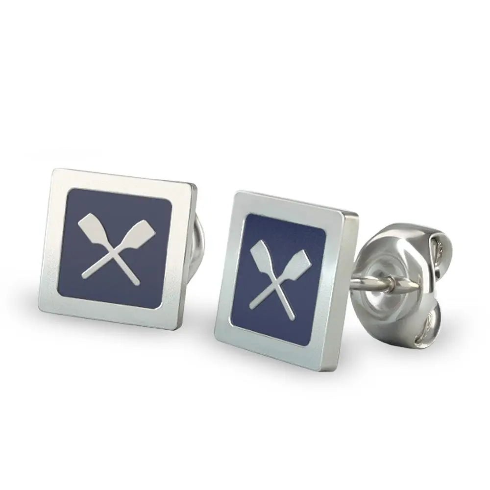 Rowing Quadrato Earrings - Strokeside Designs rowing gifts - rowing jewellery