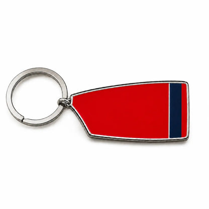 Custom rowing oar keyring in red and navy club colours