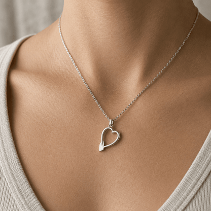 Rowing Heart Pendant - Strokeside Designs rowing gifts - rowing jewellery
