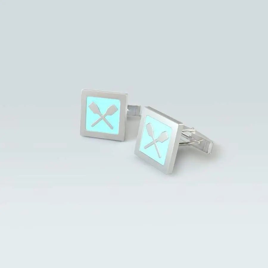 Quadrato Rowing Cufflinks - Strokeside Designs rowing gifts - rowing jewellery