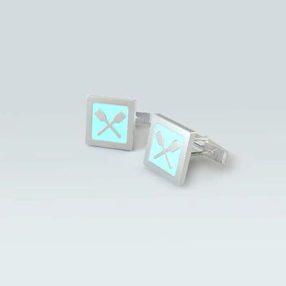 Quadrato Rowing Cufflinks - Strokeside Designs rowing gifts - rowing jewellery