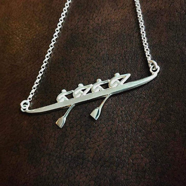 Rowing Four Necklace - Strokeside Designs rowing gifts - rowing jewellery