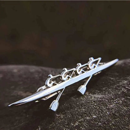 Rowing Four Tie Tack - Strokeside Designs rowing gifts - rowing jewellery
