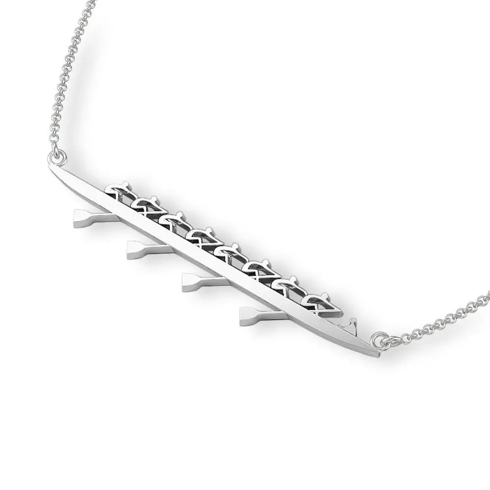 Rowing Eight Necklace with Coxswain - Strokeside Designs rowing gifts - rowing jewellery