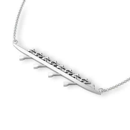 Rowing Eight Necklace with Coxswain - Strokeside Designs rowing gifts - rowing jewellery