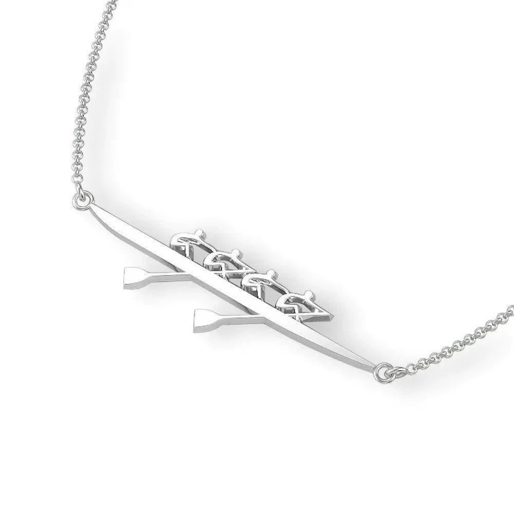 Rowing Four Necklace - Strokeside Designs rowing gifts - rowing jewellery