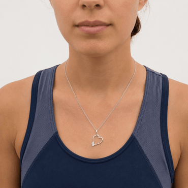 Rowing Heart Pendant - Strokeside Designs rowing gifts - rowing jewellery