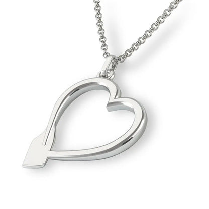 Rowing Heart Pendant - Strokeside Designs rowing gifts - rowing jewellery