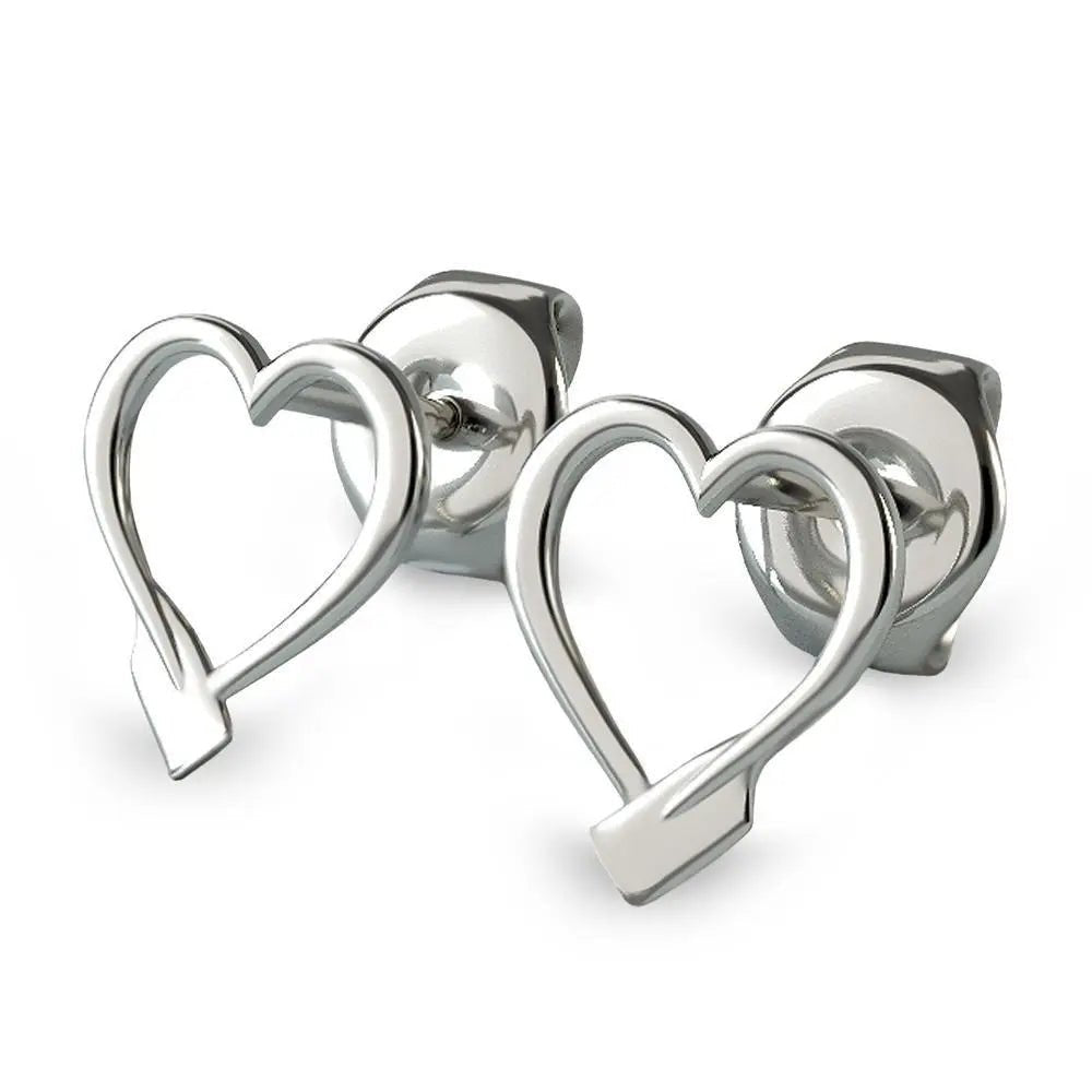 Rowing Heart Stud Earrings - Strokeside Designs rowing gifts - rowing jewellery