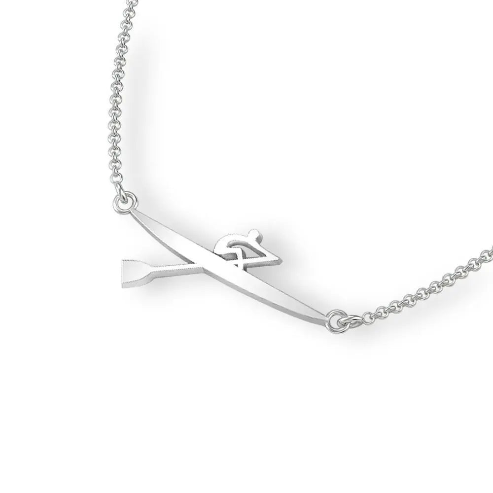 Rowing Single Scull Necklace - Strokeside Designs rowing gifts - rowing jewellery
