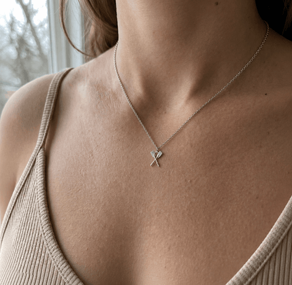 Crossed Oars Pendant - Strokeside Designs rowing gifts - rowing jewellery