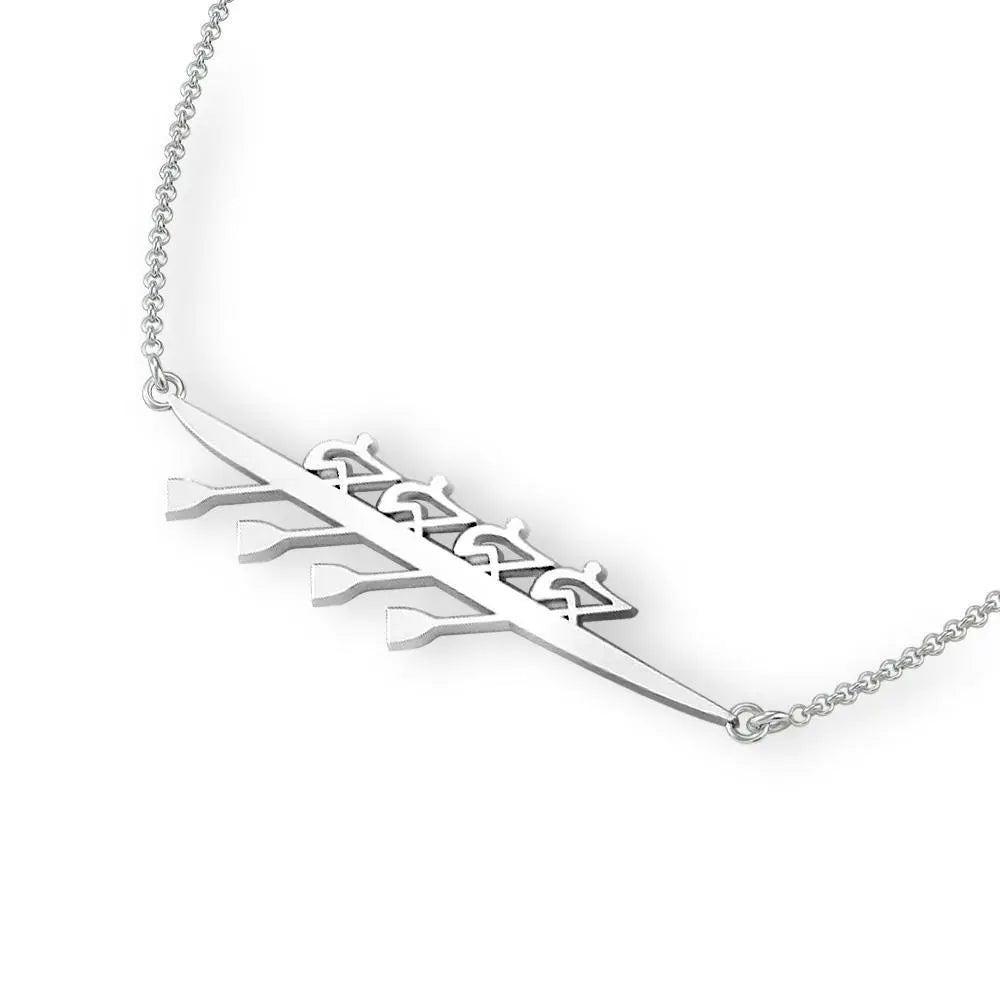 Rowing Quad Necklace - Strokeside Designs rowing gifts - rowing jewellery